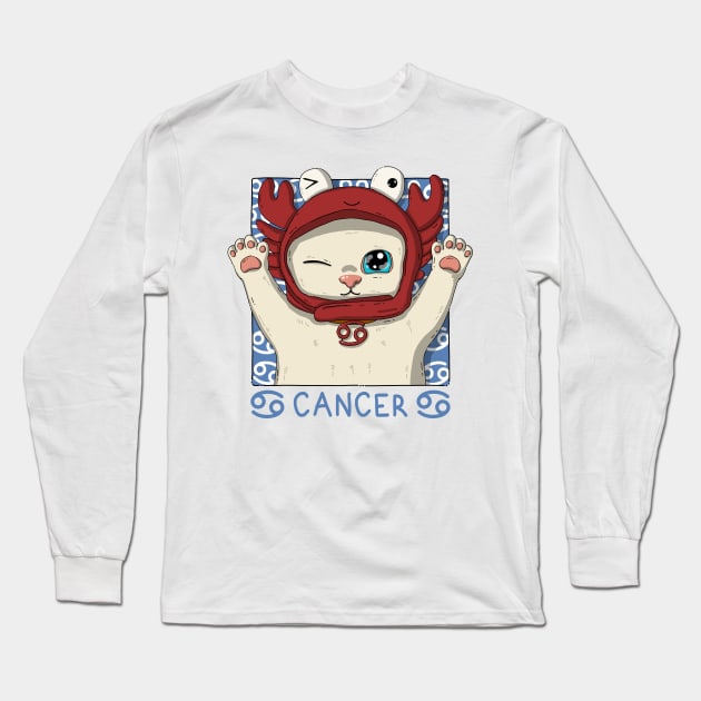 Cancer Neko Long Sleeve T-Shirt by Japanese Neko